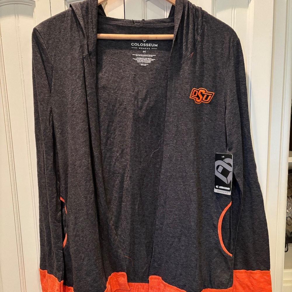 NWT OSU cardigan hoody dark grey with orange details Colosseum size M
